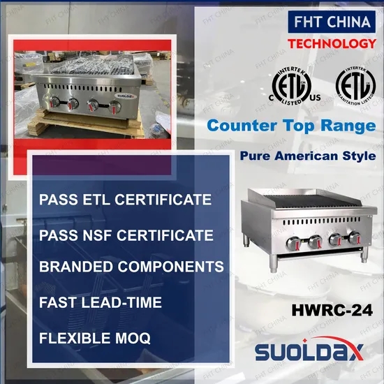 ETL Approved Commercial Kitchen Equipment Radiant Type 24