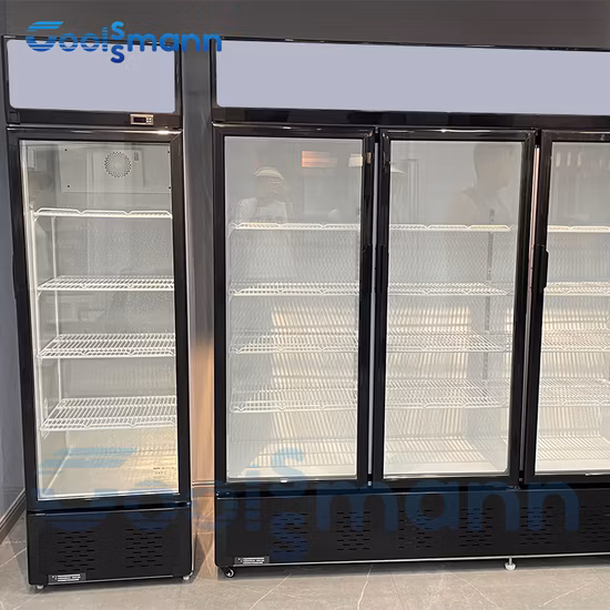 Commercial Double Door Vertical Display Cooler Refrigerator