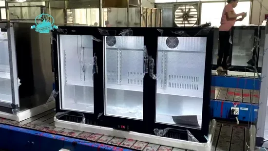 Back Bar Cooler on Counter Bottle Cooler Desktop Black Display Showcase Refrigerator