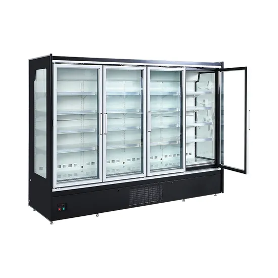 Commercial Supermarket 3 Glass Door Upright Freezer Display Refrigerator