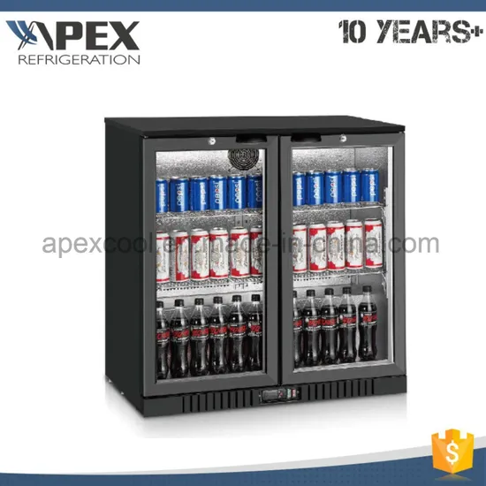 Back Bar Cooler with Fan Assisted Cooling System Double Glass Door Made in China 