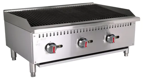 ETL Approved Radiant & Gas Lava Rock Commercial Restaurant Kitchen Countertop Charbroiler (HLRC