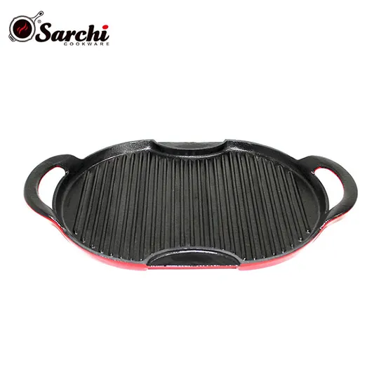 Multi Baking Gas Stovetop Cast Iron Cookware Charcoal Barbecue Enamel BBQ Griddle 