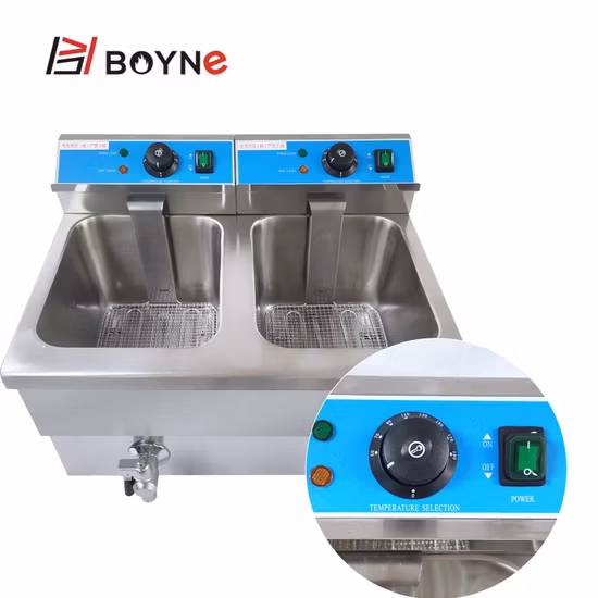 Double Tank Electric Open Fryer for Kitchen