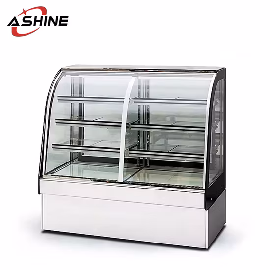 Commercial Hot Sale Cold Storage Cake Refrigerator Chiller 3 Layer Stainless Steel Cake Dessert Ice Cream Display Showcase