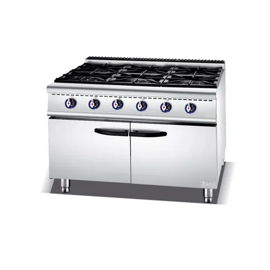 High Quality Hot Sale Gas 6 Burner Range with Cabinet Commercial Use 