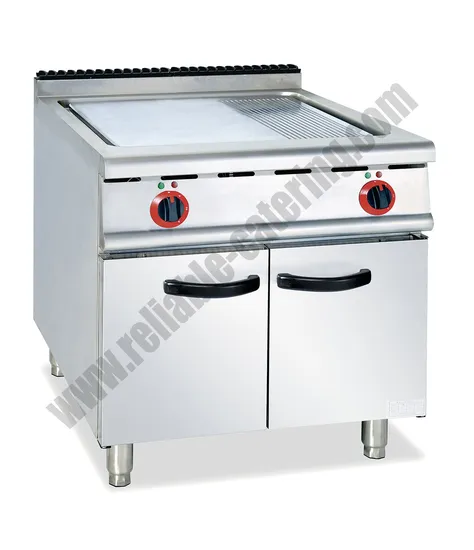 Kitchen Grill Restaurant Equipment Flat and Groove Gas Smokeless Cast Griddle with Oven Cooking Stove Under It Wok Cooking Equipment 